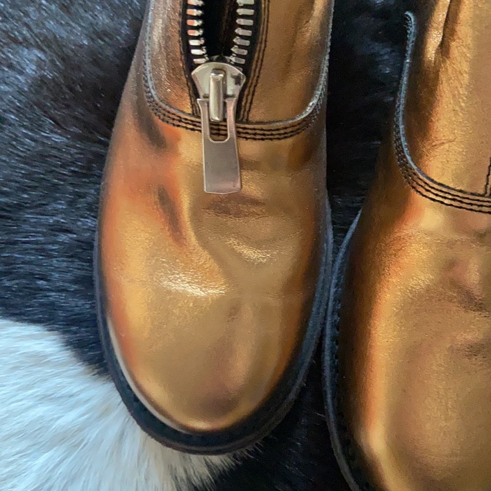 37.5 ๐ GUIDI Women 310 Front Zip Military Boots Metallic Copper Atelier $1380 - Picture 3 of 10